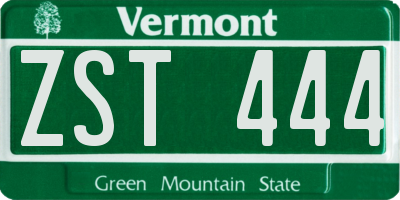 VT license plate ZST444