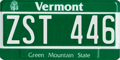 VT license plate ZST446