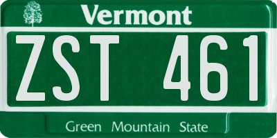 VT license plate ZST461