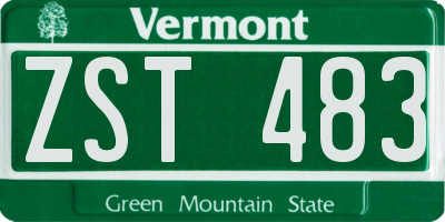 VT license plate ZST483