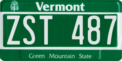 VT license plate ZST487