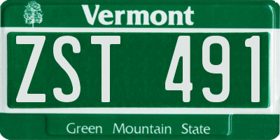 VT license plate ZST491