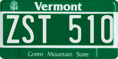 VT license plate ZST510