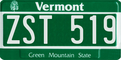 VT license plate ZST519