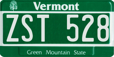 VT license plate ZST528
