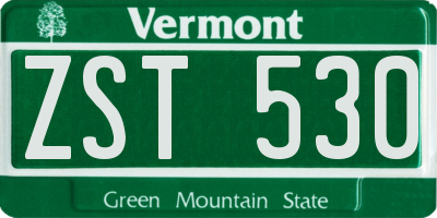 VT license plate ZST530