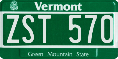 VT license plate ZST570
