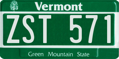 VT license plate ZST571