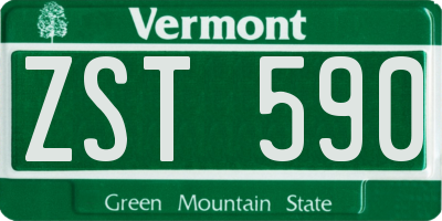 VT license plate ZST590