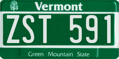 VT license plate ZST591