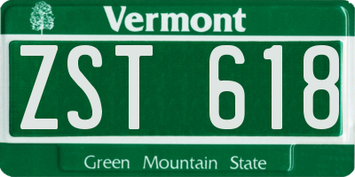 VT license plate ZST618