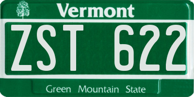 VT license plate ZST622