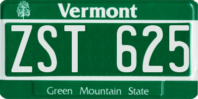 VT license plate ZST625