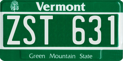 VT license plate ZST631