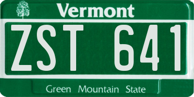 VT license plate ZST641