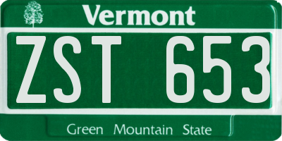 VT license plate ZST653