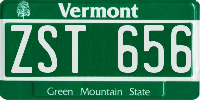 VT license plate ZST656