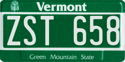 VT license plate ZST658