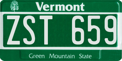 VT license plate ZST659