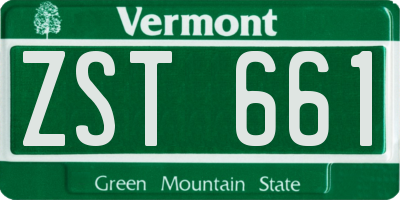 VT license plate ZST661