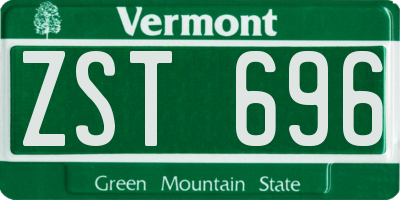 VT license plate ZST696