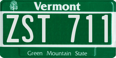 VT license plate ZST711