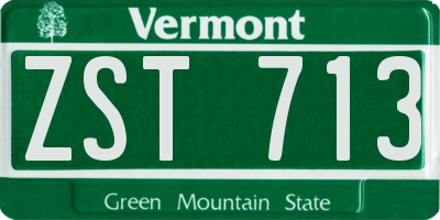 VT license plate ZST713