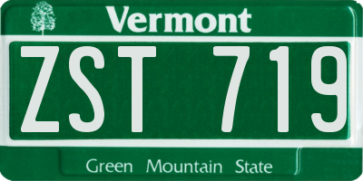 VT license plate ZST719