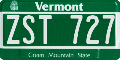 VT license plate ZST727