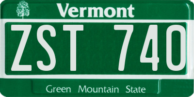 VT license plate ZST740