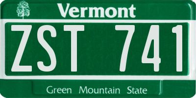 VT license plate ZST741