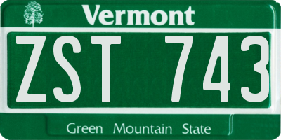 VT license plate ZST743