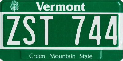 VT license plate ZST744
