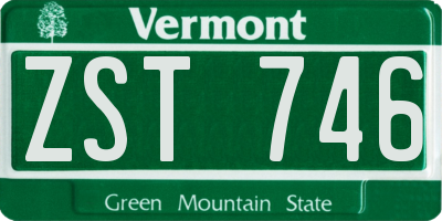 VT license plate ZST746
