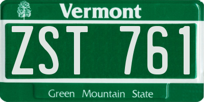 VT license plate ZST761