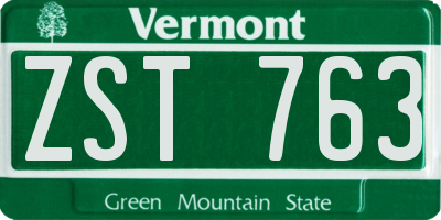 VT license plate ZST763
