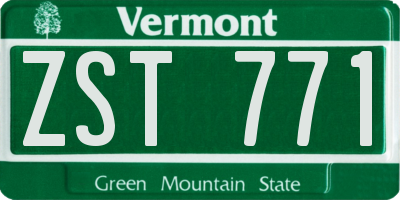 VT license plate ZST771