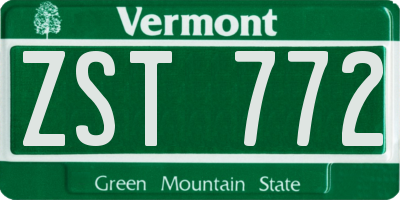 VT license plate ZST772