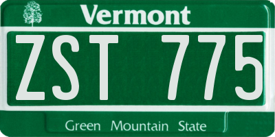 VT license plate ZST775