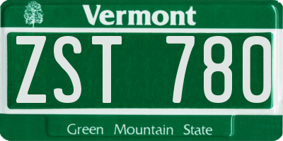 VT license plate ZST780