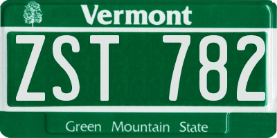 VT license plate ZST782