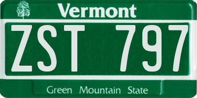 VT license plate ZST797