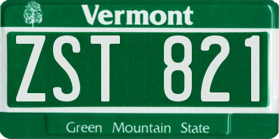 VT license plate ZST821