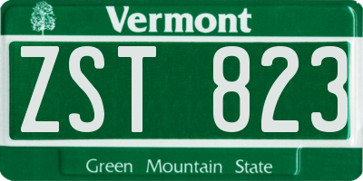 VT license plate ZST823