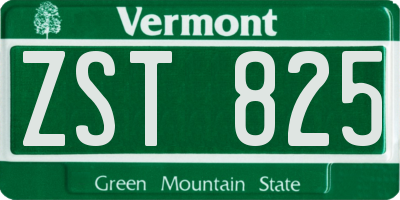 VT license plate ZST825