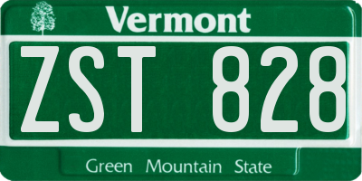 VT license plate ZST828
