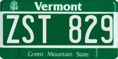 VT license plate ZST829