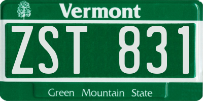 VT license plate ZST831