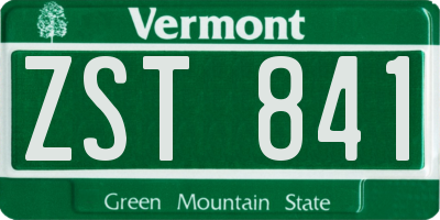 VT license plate ZST841