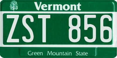 VT license plate ZST856